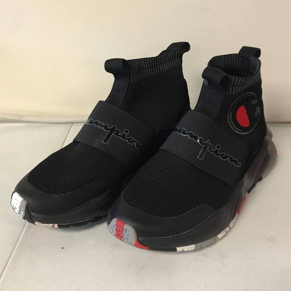 Champion Big Kids Rally Pro Shoes, Size 4.5y, Black / Red - Picture 3 of 7